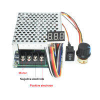 จอแสดงผลดิจิตอลปรับได้0 ~ 100% DC 10-50V 40A เครื่องควบคุมความเร็วจอ DC PWM 12V 24V 48V 2000W พลิกกลับได้สูงสุด60A