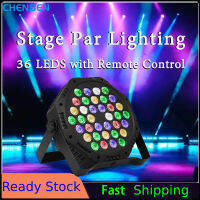 CHENBEN 36LED ไฟพาร์เวที RGB Us/eu ปลั๊ก15W นำดิสโก้ไฟเวทีเทศกาลปาร์ตี้เต้นรำไฟพร้อมรีโมทคอนโทลตกแต่งบรรยากาศ