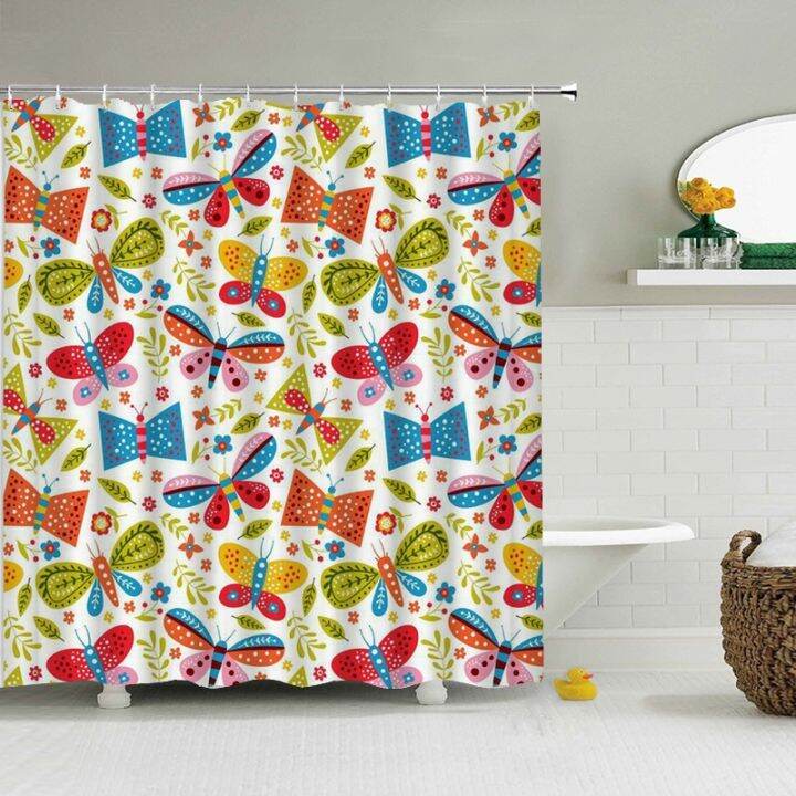 cw-leaf-shower-curtain-3d-with-hooks-partition-180x240cm-polyester-washable