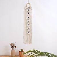 แขวนผนัง Macrame ด้วยตาแห่งความชั่วร้ายแบบตุรกีพรมทอผ้าฝ้ายสำหรับการตกแต่งบ้านตกแต่งห้องนอนของขวัญขึ้นบ้านใหม