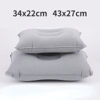 Inflatable Pillow Travel Outdoor Pillow PVC Flocked Pillow Portable Folding Pillowcase Backrest Airplane Head Rest Support