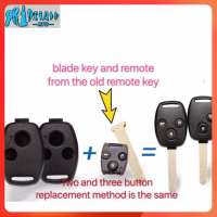 RTO สะดวก HONDA 2/3 Buttons Keyless ปลอกกุญแจสำหรับการอัพเดต HONDA Jaz/city/crv/accord Etc. ปลอกปุ่มควบคุมระยะไกล