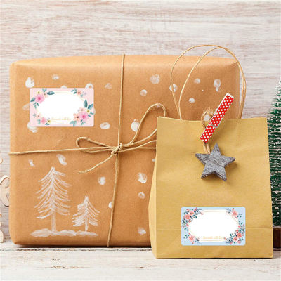 500 Stickers. Gift Handwritten Decorative Wrapping Floral Rectangle Stickers