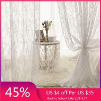 【HOT】❉ Pastoral Tulle Sheer Window Curtains Voile Organza Curtain Fabric Drapes Door for Bedroom Decoration