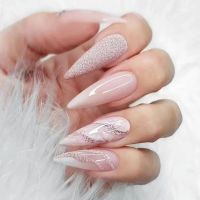 24Pcs Long Almond Fake Nails With Glue Full Cover Nail Tips Press On Acrylic Nails Accessories and Tools Wearable Y2K Fake Nails fenguhan