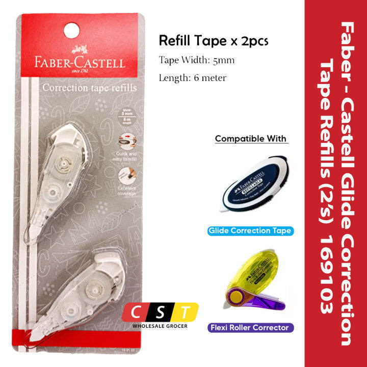 FaberCastell Glide Refillable Correction Tape / Refill 2's [Assorted