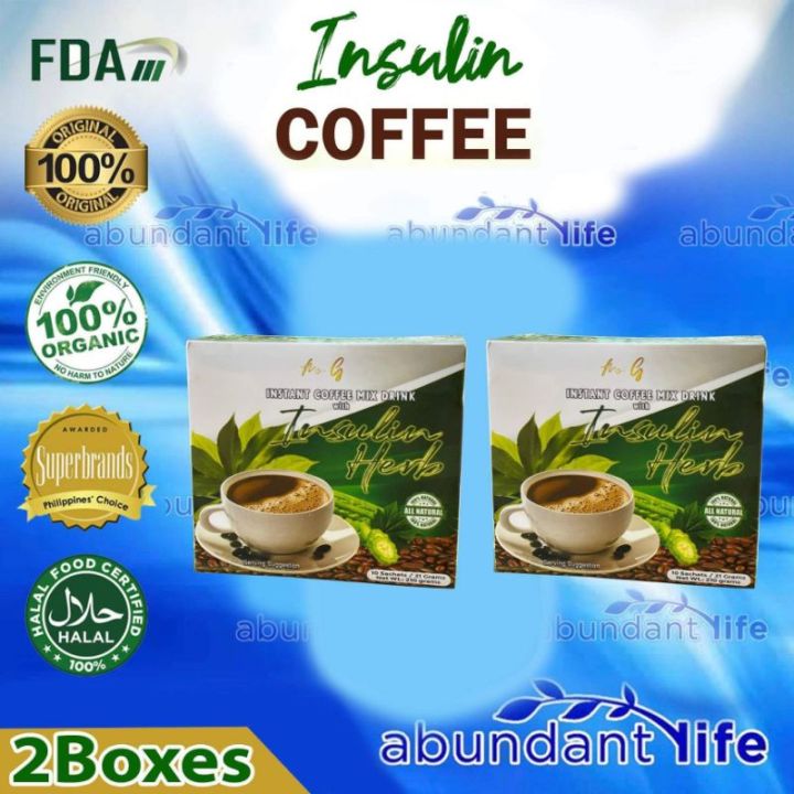 mainit na benta 2 BOXES INSULIN HERB INSTANT COFFEE MIX AUTHENTIC ...