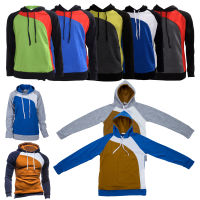 Spring new men’s fashion casual spell color hooded sweatshirt men hoodies long sleeve XXXL blue+white+khaki