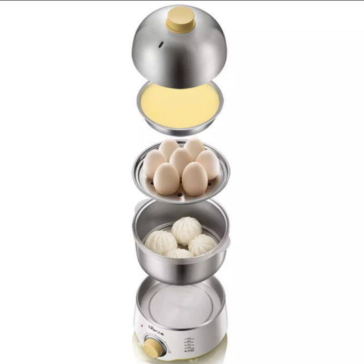 little-bear-egg-cooker-304-stainless-steel-double-layer-egg-steamer-small-steamer-with-automatic-power-off-at-regular-intervals-sterilization-of-baby-bottles-egg-cooker