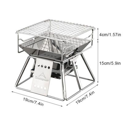 Portable Charcoal BBQ Grills Stainless Steel Folding Barbecue Grill Korean Indoor Outdoor Grill Rack Bbq Accessories