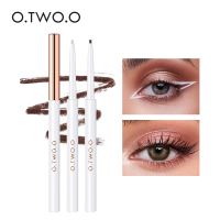 O.TWO.O อายไลเนอร์ Waterproof Ultra Slim 1.0Mm Soft Eye Liner Pencil แต่งหน้าแห้งเร็วสีขาวสีดำสีน้ำตาล