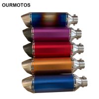 ได้เลย!✳OURMOTOS มอเตอร์ไซค์อเนกประสงค์ขนาด35-51มม. ท่อเทอร์โบตัวเก็บเสียงท่อไอเสียสำหรับ CB400 MIO CF250SR นินจา400 H2 FZF-R3 MT07 Z900