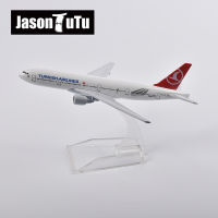 JASON TUTU 16cm Turkish Boeing 777 Plane Model Aircraft Diecast Metal 1400 Scale Airplane Model Gift Collection Dropshipping