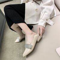 HOT★รองเท้าส้นสูงของผู้หญิง2022ฤดูใบไม้ผลิใหม่ Slip-On Loafers รองเท้าส้นสูงนุ่มหนังรองเท้าหนังขนาดเล็กสุภาพสตรีรองเท้า