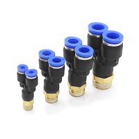 Y type Tee Air Pneumatic fittings quick Connector PX4 6 8 10 12mm to Male thread M5 1/8 1/4 3/8 1/2 bsp coupler