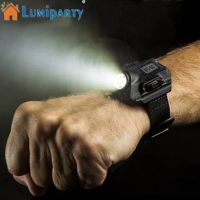 Lumiparty ไฟฉาย สายรัดข้อมือ แบบพกพา ปรับได้ พร้อมไฟ Led สําหรับตั้งแคมป์ ปีนเขา กลางคืน