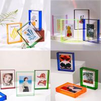 Acrylic Floating Picture Frame Colorful Decorative Photo FrameDisplay Wall Mounted for Wall Mounting Tabletop Desk or Display