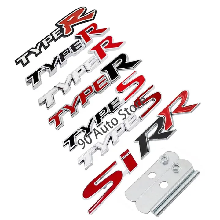 HYS Modified Type R Type S SI RR Metal Car Rear Sticker for Honda civic ...