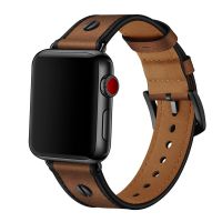 สายหนังแท้สำหรับนาฬิกา SE Band Series 6 5 4 3 2อะไหล่สายแบบคลาสสิกสำหรับ Iwatch 40มม. 44มม. 38มม. 42มม.