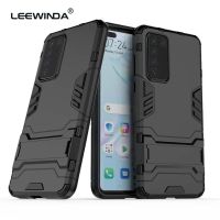 LEEWINDA เคสโทรศัพท์สำหรับ Huawei P40,เคส Lron Man หรูหราฝาครอบแข็งเกราะและซิลิโคนอ่อนกรอบ TPU เคสวงเล็บที่มองไม่เห็น