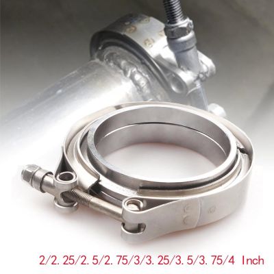 ♈☈ 2/2.25/2.5/2.75/3/3.25/3.5/3.75/4 Inch V-Band Clamp Stainless Steel V-Band Flange Kit For Exhaust Pipes Car Exhaust System