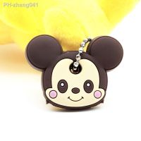 Cartoon cat Key Cover Caps Minnie Key Chains Anime Keychain Silicone Stitch Car Keychain The Mickey Key Ring Holder Women