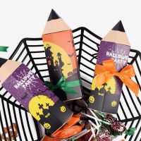 10pcs Candy Box Pencil Shape Creative Cartoon Cookies Chocolate Gift Boxes Kids Birthday Halloween Theme Baby Party Decoration Storage Boxes