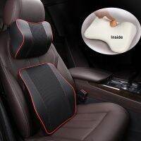 Brand New Pu Leather And Fabric Car Headrest Pillow Universal Memory Foam Comfortable Neck Pillows Support Quality Good E1 Seat Cushions