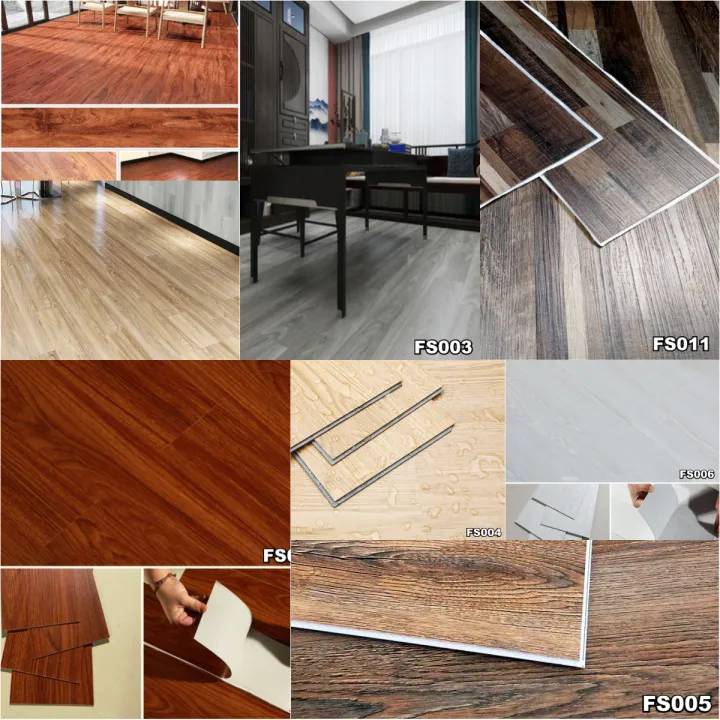 Stiker lantai vinyil Wallpaper Dinding Vinyil Motif kayu premium tebal