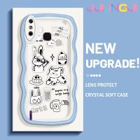 Jjlingji เคสสำหรับ Infinix Smart 4เคส X653 4C อัจฉริยะการ์ตูนสุนัขน่ารักดีไซน์ใหม่กระต่ายขอบครีมกันกระแทกแบบใสนิ่มเคสมือถือโปร่งใสลายกล้องถ่ายรูปง่ายปลอกป้องกันอ่อนโยน