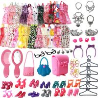 NEW 1 Set Clothes for Barbie Doll Shoes Boots Mini Dress Handbags Crown Hangers Glasses Doll Accessories Kids Fashion Toy 12 39; 39;