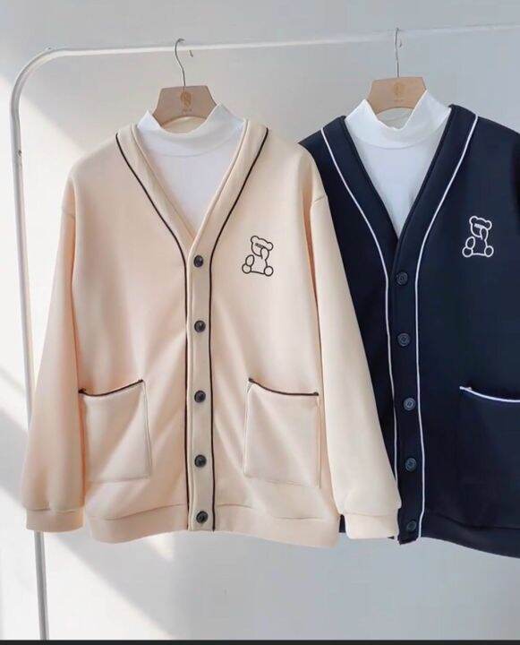 Siêu Sale) Áo Khoác Cardigan Nam Nữ Logo In Gấu Chất Vải Nỉ Ngoại Thiết Kế  Phối Túi Sành Điệu Wedo | Lazada.Vn