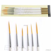 6Pcs Watercolors Brush Nylon Hair Round Paint Brush Hook Line Pen Artist Draw Painting Craft Short Miniature Detail Pen Acrylic Artist Brushes Tools