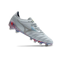 Mizuno MORELIA NEO III PRO FG ผ้ากันน้ำสำหรับรองเท้าฟุตบอลผู้ชายพร้อมกล่อง-สีเทา