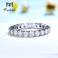 Kuololit แหวนมอยส์ซอไนต์สีขาว14K 10K สำหรับผู้หญิง2.2.แหวนเพชรเข้ากันกับแหวนหมั้นแต่งงานนิรันดรเต็มรูปแบบ
