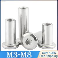 ❉₪ 2/20pcs M3 M4 M5 304 Stainless Steel Large Flat Hex Hexagon Socket Head Furniture Rivet Connector Insert Joint Sleeve Cap Nut