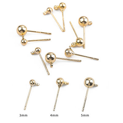 10ชิ้น/ถุง3/4/5มม.ทองแดง18K ชุบทองต่างหูเม็ดกลม Back Plug ต่างหูเข็มเข็มหัวมนสำหรับ DIY เครื่องประดับทำเครื่องเพชร (925ต่างหูเงิน)