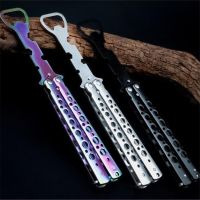 Multifunction Portable Stainless Steel Bottle Opener Butterfly Knife Style Trainer Tool Metal Beer Supplies Outdoor Camping prop