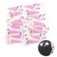 10PCS lot Baby Girls Glitter Unicorn Hairclips Cartoon Animal Hair Clips