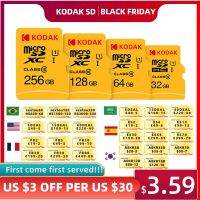 Kodak การ์ดความเร็วสูงหน่วยความจำ100เมกะไบต์/วินาที,ไมโคร SD 128GB 32GB 64GB อัลตร้าทีเอฟ Class10อะแดปเตอร์ U3 V30สำหรับแมคบุ๊คกล้องโทรศัพท์