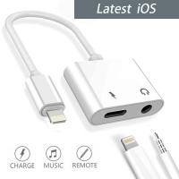 For iPhone 7 8 X Lightning to 3.5mm Jack Audio AUX Cable Adapter Headphone Music