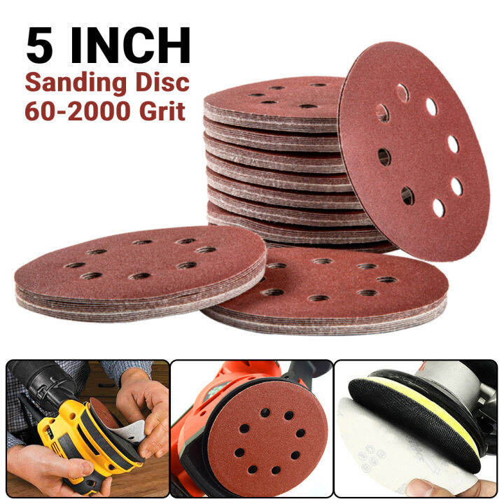 5pcs/10pcs Round Sandpaper With Holes For Orbital Sander Sand Paper 60