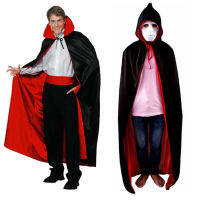 140ซม. Robe Cape ฮาโลวีน Devil Death Vampire Pirate เครื่องแต่งกายผู้ใหญ่ยาวสีแดงสีดำเสื้อคลุมชุดน่ากลัวสำหรับผู้หญิง Men