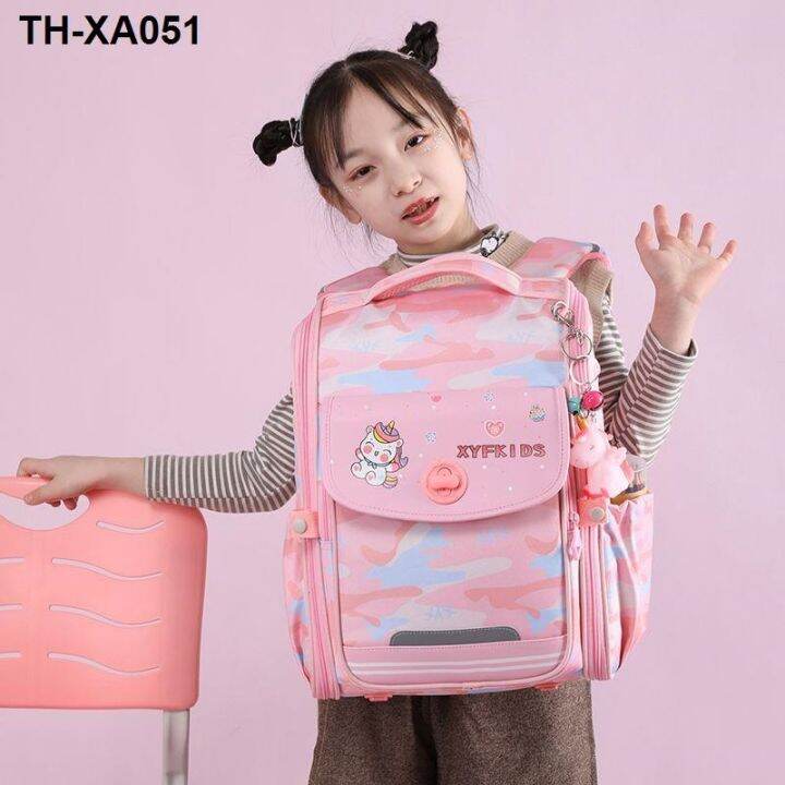 2023-new-childrens-schoolbag-primary-school-students-first-second-third-fourth-fifth-and-sixth-grade-girls-foreign-style-three-dimensional-spine-protection-backpack