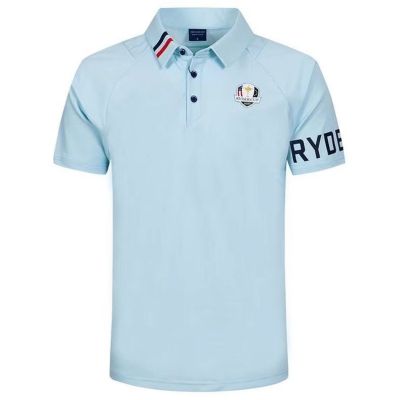 New Ryder Cup golf clothing mens short-sleeved POLO shirt spring and summer elastic slim-fit quick-drying sports T-shirt top golf