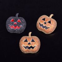 Pumpkin Pendant Necklace Iced Cubic Zircon Mens Hip Hop Jewelry Halloween