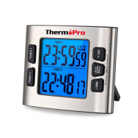 ThermoPro TM02 Digital Timer Reminder Student Household Alarm Clock Timer Backlight Dual Cooking Countdown Kitchen Timer