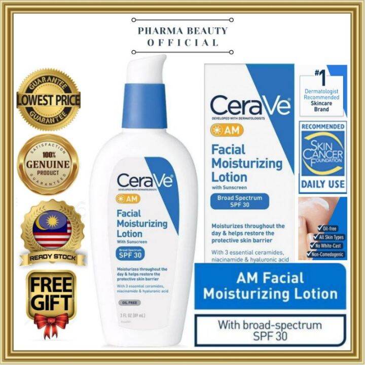 CeraVe Moisturizing Facial Lotion AM PM Day Night Lotion With SPF30