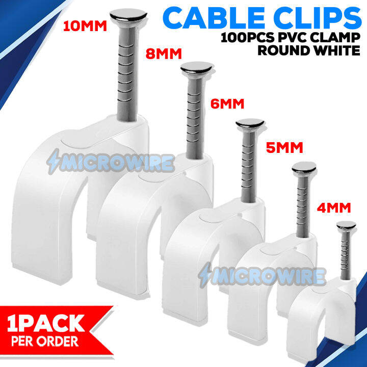 Cable Clips (PVC Clips) RG6 RG59 CAT6 RJ45 Cable Coax Cable TV