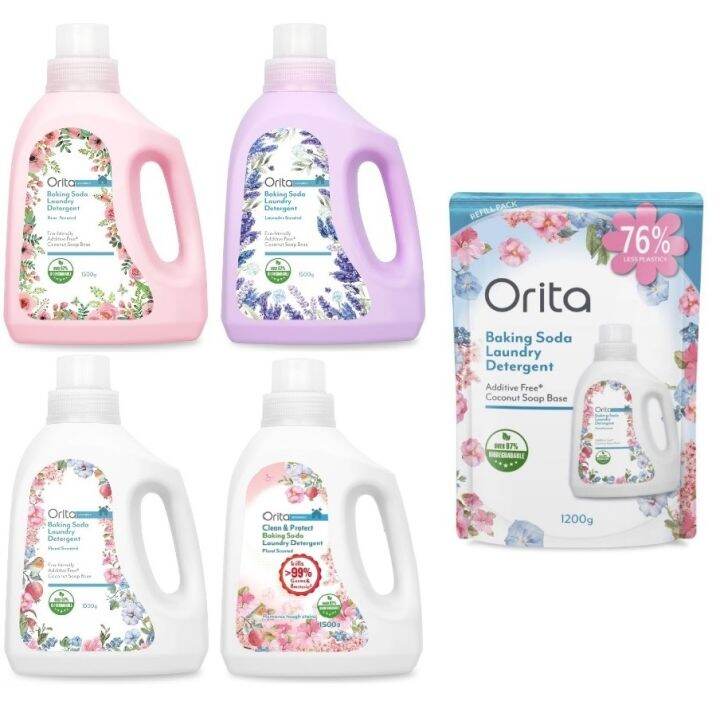 Orita Baking Soda Laundry Detergent 1500g Original / Rose / Lavender